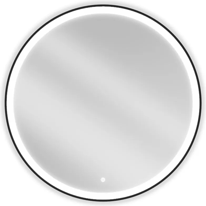 Mexen Esso specchio da bagno retroilluminato, rotondo 90 cm, LED 6000K, antiappannamento, cornice nera - 9825-090-090-611-70