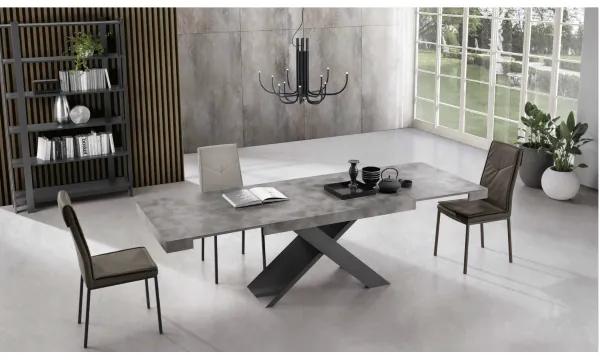 Tavolo sala da pranzo allungabile 260 cm in laminato KARMA Cemento
