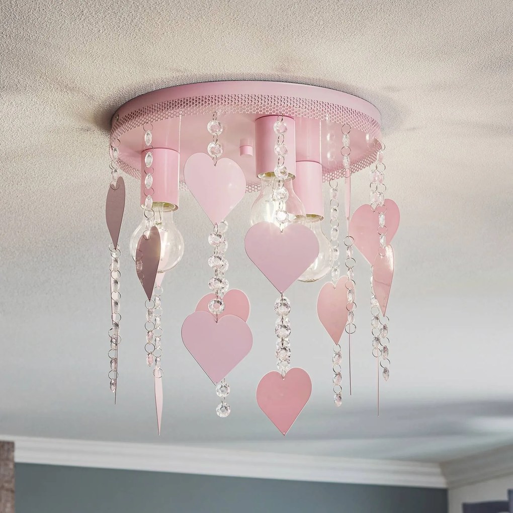 Plafoniera Corazon Eko-Light, dimmerabile, Violetto / Fucsia / Rosa, Cameretta, Metallo, Giovanile, Plafoniera