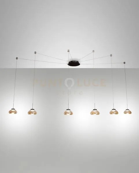 Arabella sospensione ambra 6 luci a led 3000k - 48w - 4530 lm dimme...