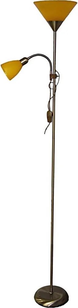 Lampada da terra WENDY 1xE27/100W/230V + 1xE14/40W ottone/arancione