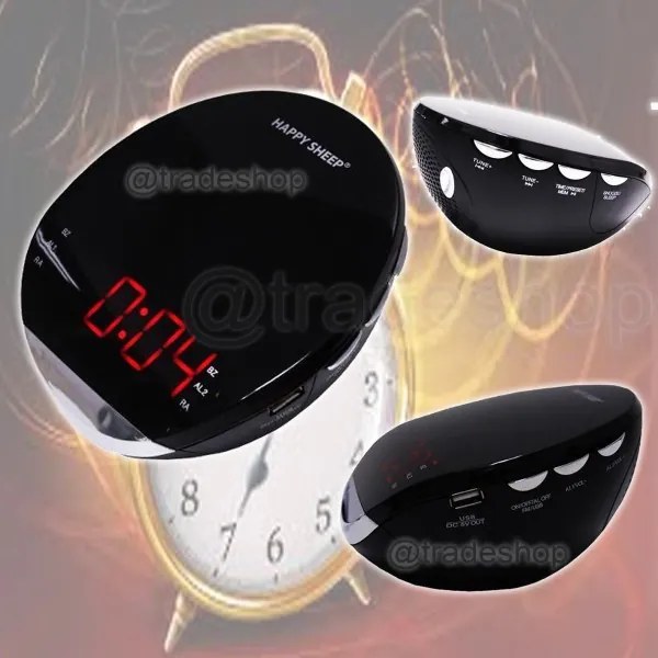 Trade Shop - Radio Sveglia Radiosveglia Orologio Da Tavolo Am/fm Digitale Lcd Led Rosso