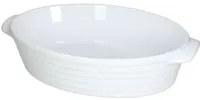 Pirofila Ovale 34x22 H8,5 Rings Stoneware Bianco