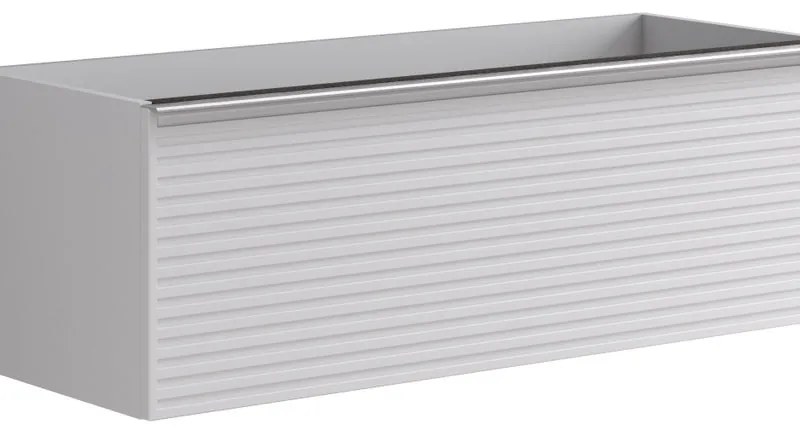 Mobile da bagno da fissare sotto lavabo L 120 x H 40 x P 45.5 cm bianco laccato, 2 cassetti Pixel stripes