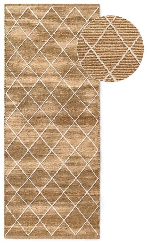 Passatoia di colore naturale in iuta tessuta a mano 80x200 cm Kunu – Hanse Home