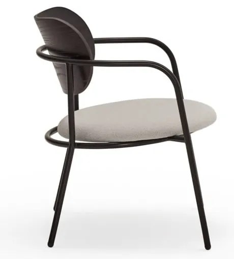 Sedia da pranzo nera e grigia in frassino Eclipse - Teulat