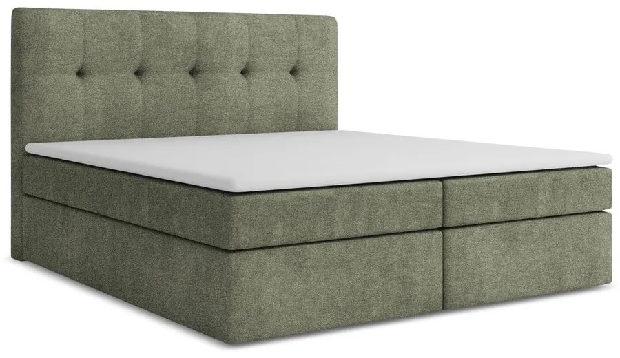 Letto boxspring verde con contenitore 180x200 cm Palta – Makamii