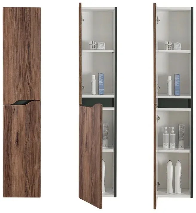 Colonna bagno sospesa alta noce canaletto Minori/Maiori 30x150 cm
