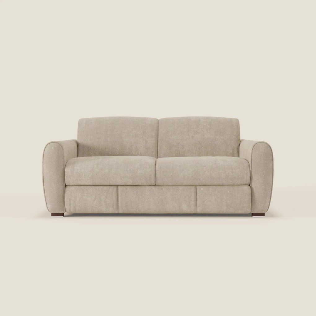 Kaleo Divano letto moderno con materasso H17 cm - in raffinato tessuto impermeabile T26 panna