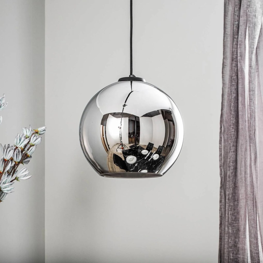 Nowodvorski Lighting Lampada a sospensione Polaris, vetro specchiato, cromo