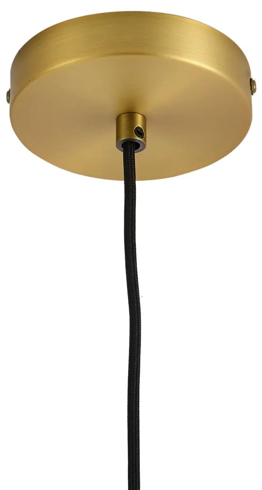 Lampada a sospensione moderna oro con vetro ambrato - Traditional