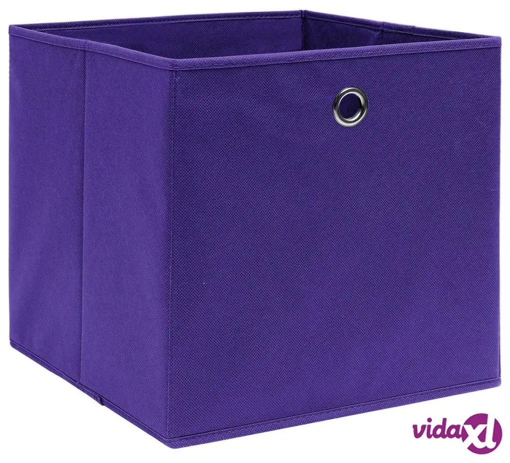 vidaXL Contenitori 10 pz in Tessuto non Tessuto 28x28x28 cm Viola