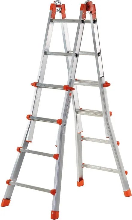 Scala telescopica GIERRE Peppina ALU125 in alluminio 4 + 4 gradini portata massima 125 kg D.lgs 81/08 per lavori fino a 4.72 m