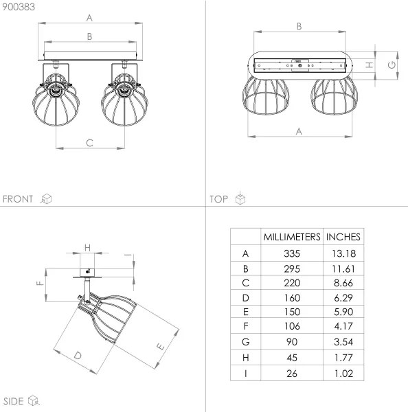 Eglo 900383 - Faretto SAMBATELLO 2xE27/40W/230V