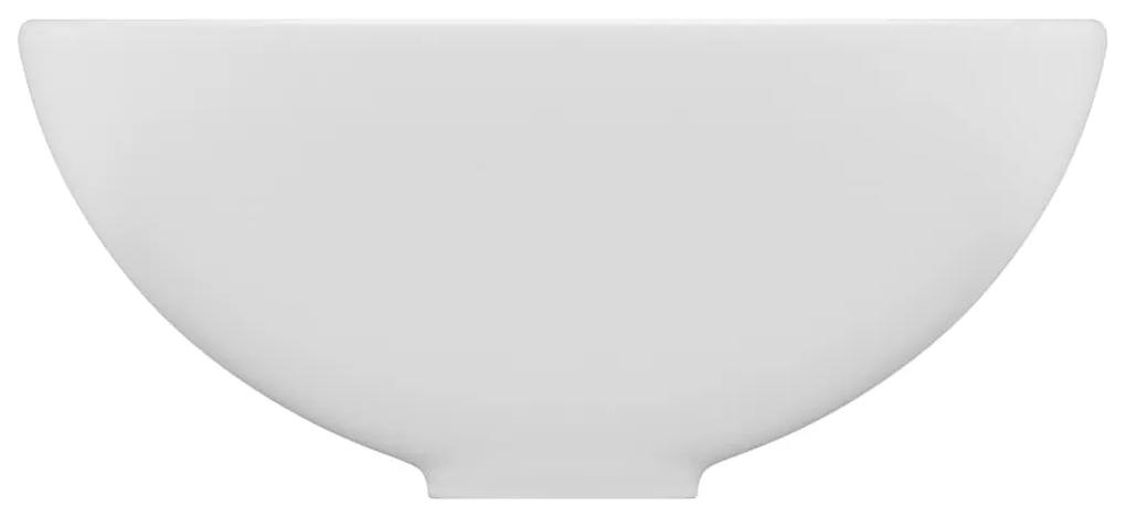 Lavandino Lusso Rotondo Bianco Opaco 32,5x14 cm in Ceramica