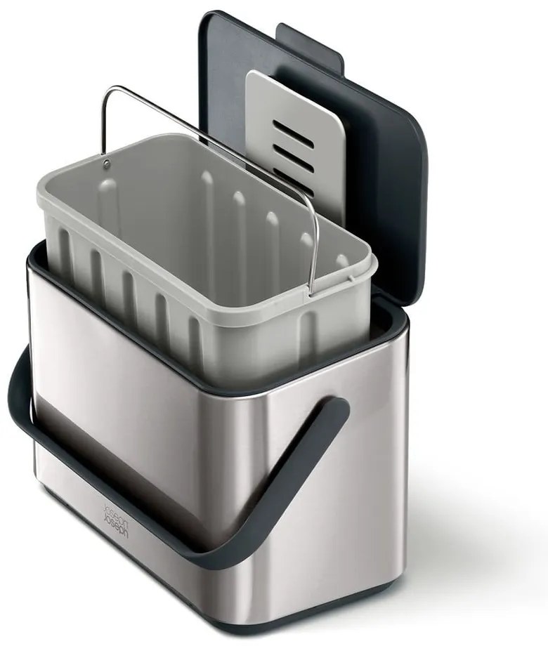 Pattumiera per rifiuti compostabili argentato 4 l Collect - Joseph Joseph