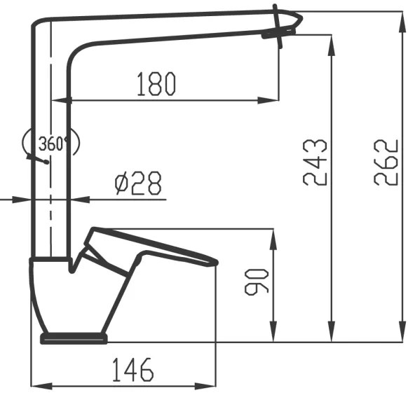 Novaservis - Rubinetto per lavello METALIA 26,2 cm cromo lucido