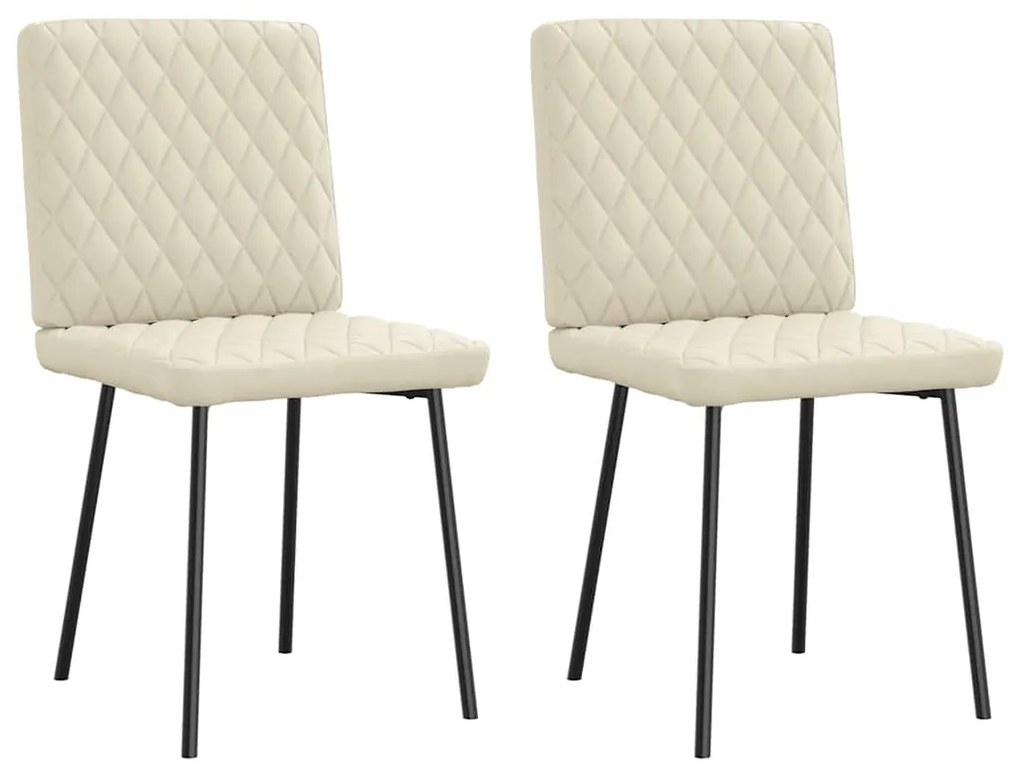 Sedie Da Pranzo 2 Pz Crema İn Similpelle /