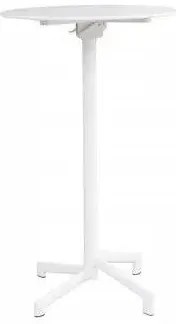 Tavolo Alto Vega ø 60 - In acciaio con trattamento antiruggine, Bianco