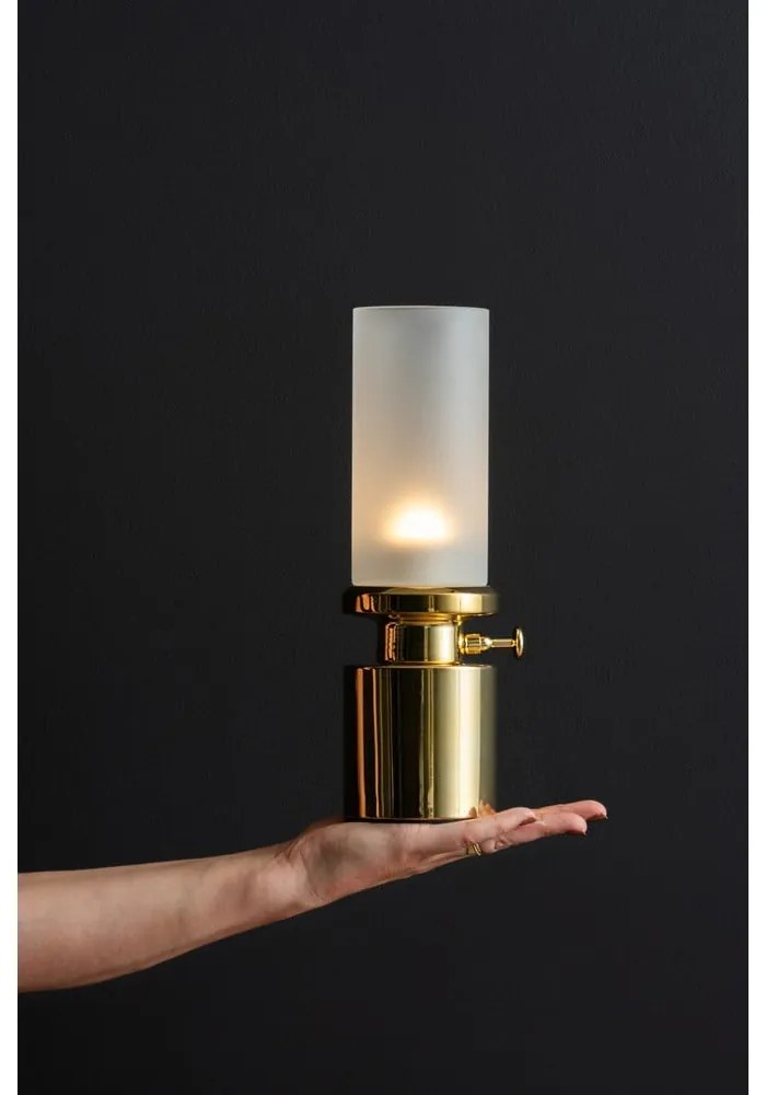 Lampada da tavolo dimmerabile a LED in oro con paralume in metallo/con paralume in vetro (altezza 29,5 cm) Camp - Leitmotiv