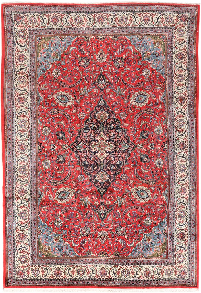Sarouk Tappeto 350x240 Rosso (Iran) Annodato A Mano