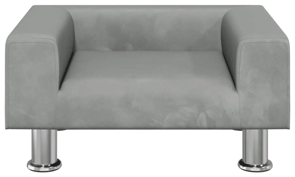 Divano per bambini grigio chiaro 50x40x26,5 cm in velluto