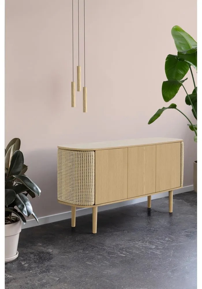 Cassettiera bassa nero-marrone in rovere 150x75 cm Treasures - UMAGE