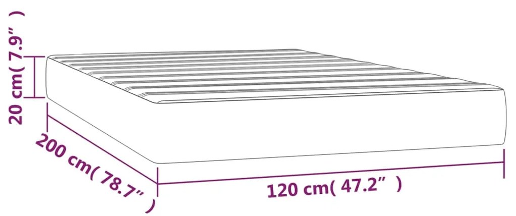 Materasso a Molle Marrone 120x200x20 cm in Similpelle