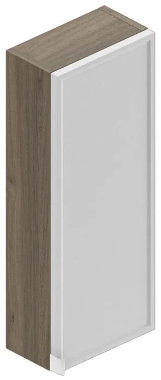 Pensile bagno Quadra rovere cotto/bianco opaco in mdf, 1 anta apertura da sinistra P 16 x L 30 x H 75 cm