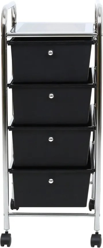 Scaffale mobile in plastica nero-argento 33x79 cm - Premier Housewares