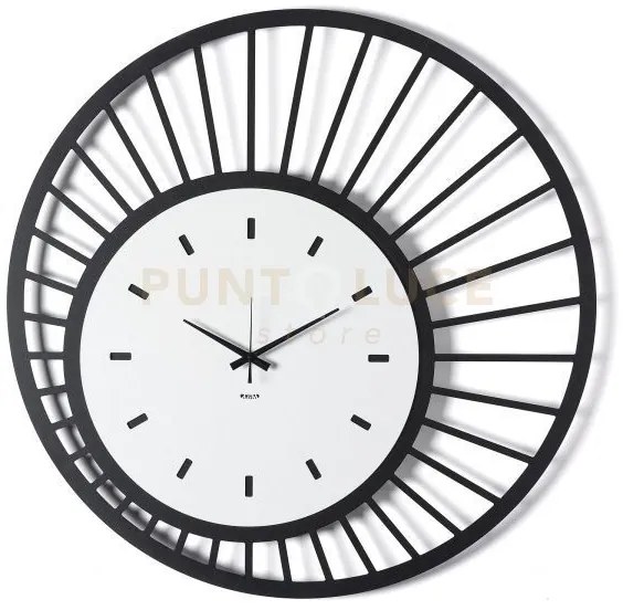 Orologio da parete di design ray nero,bianco marmo