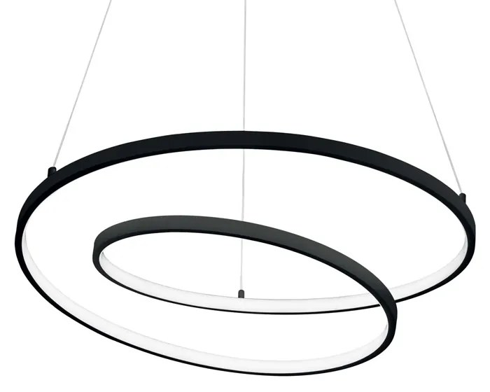 Sospensione Moderna Oz Metallo Nero Led 48W 3000K Luce Calda D60Cm On-Off