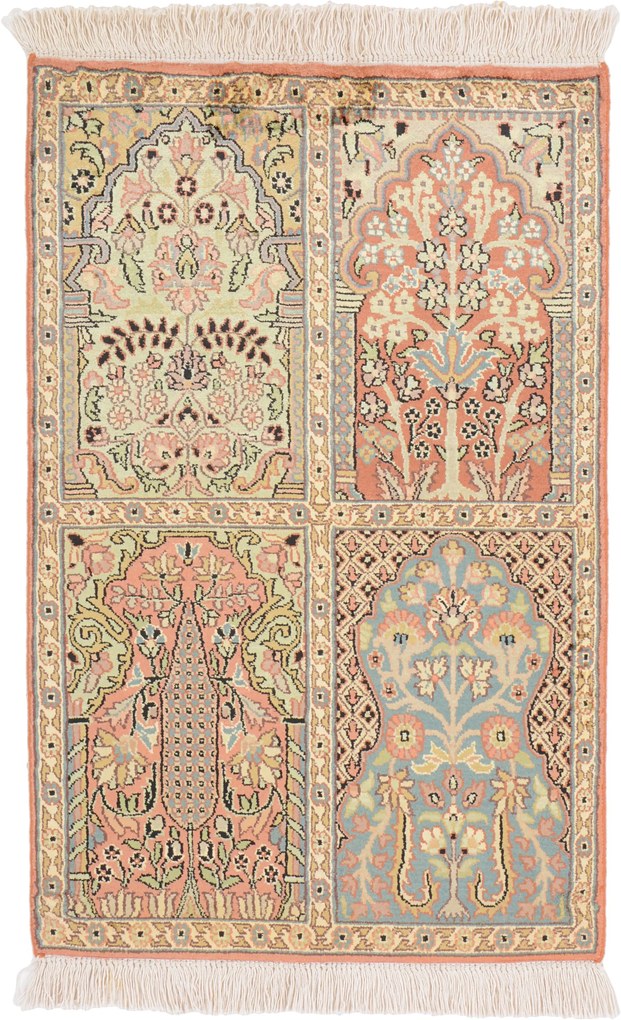 Cashmere Silk Tappeto 90x60 (Indian) Annodato A Mano