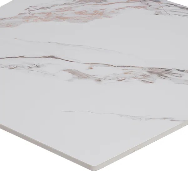 Piano per tavolo quadrato in pietra effetto Marmo venato Oro 70x70 cm