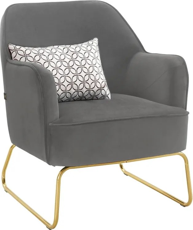 Poltrona in velluto grigio Joshua - Støraa