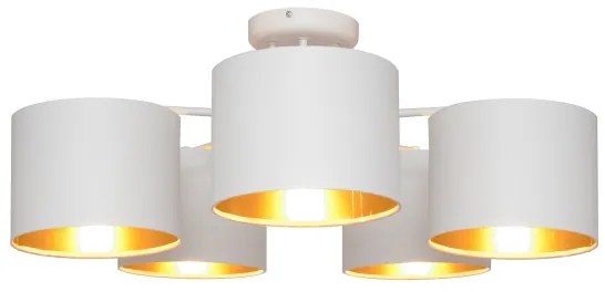 Lampadario a plafone ALBA 5xE27/15W/230V bianco/dorato