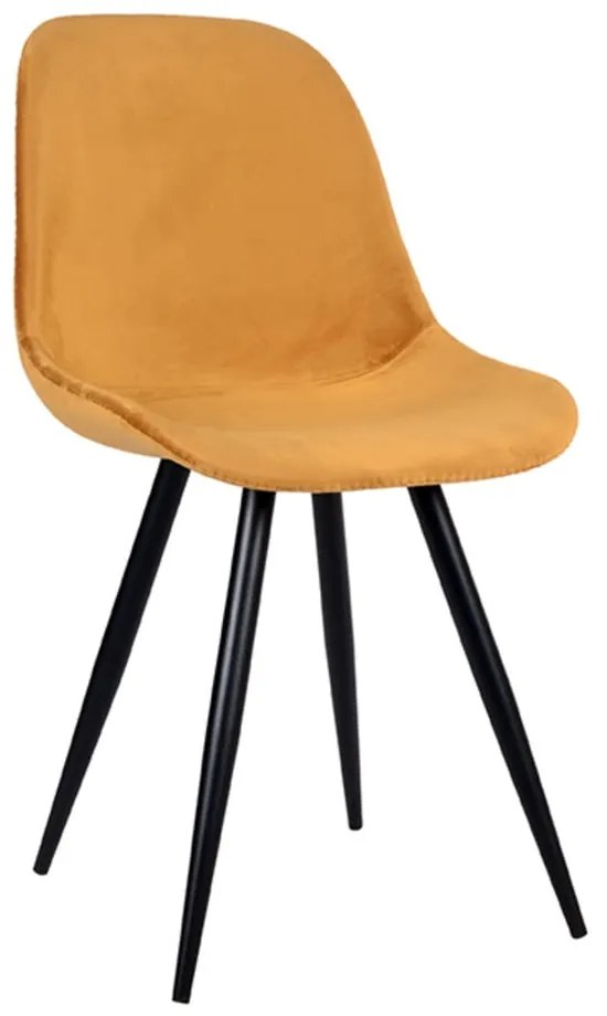 Sedie da pranzo in velluto color senape in set di 2 pezzi Capri - LABEL51