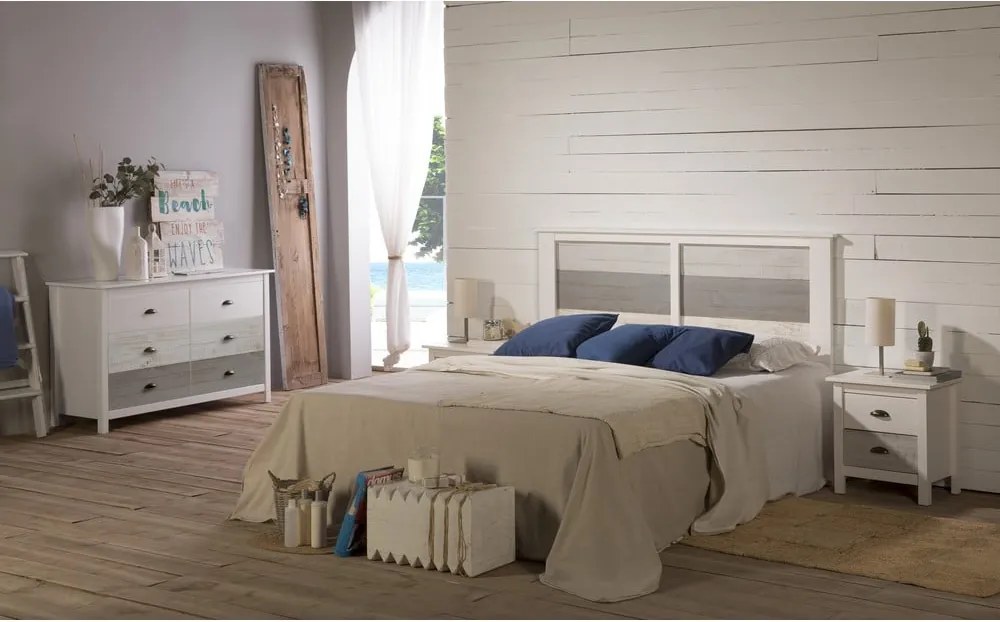 Comodino bianco e grigio , 46 x 50 cm Romantica - Marckeric