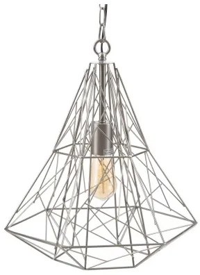 Lampadario Metallo Argento 35 x 35 x 45 cm