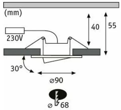 Paulmann 99991 - SET 3xLED/6W IP65 Lampada da incasso per bagno CALLA 230V