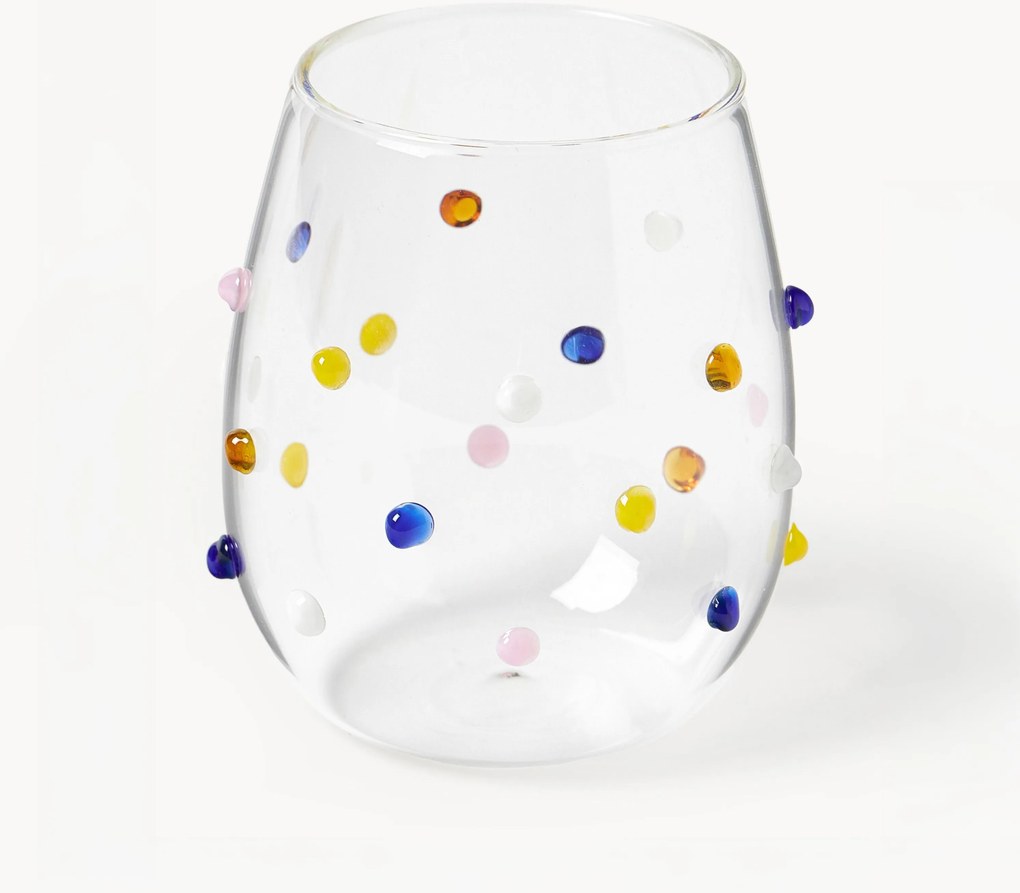 Set di 4 bicchieri in vetro soffiato Perli