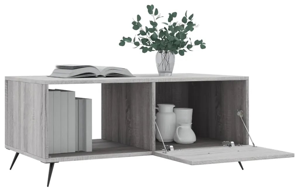 Tavolino da salotto grigio sonoma 90x50x40 cm legno multistrato