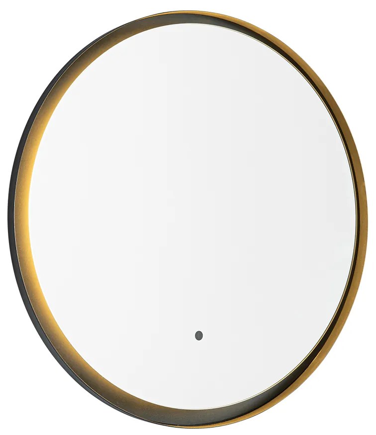 Specchio da bagno moderno nero con LED e dimmer touch - Pim