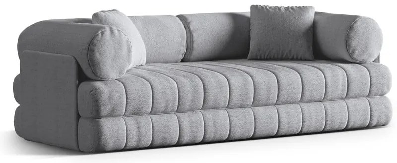 Divano grigio chiaro allungabile con rivestimento in bouclé 206 cm Kemi – Cosmopolitan Design