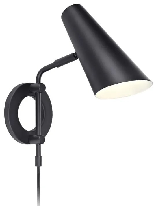 Lampada da parete nera con alimentazione a corrente ø 9,5 cm Cal – Markslöjd
