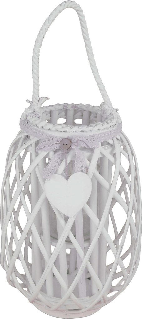 GENEVIEVE - lanterna in vimini tondo 15 x 45 cm