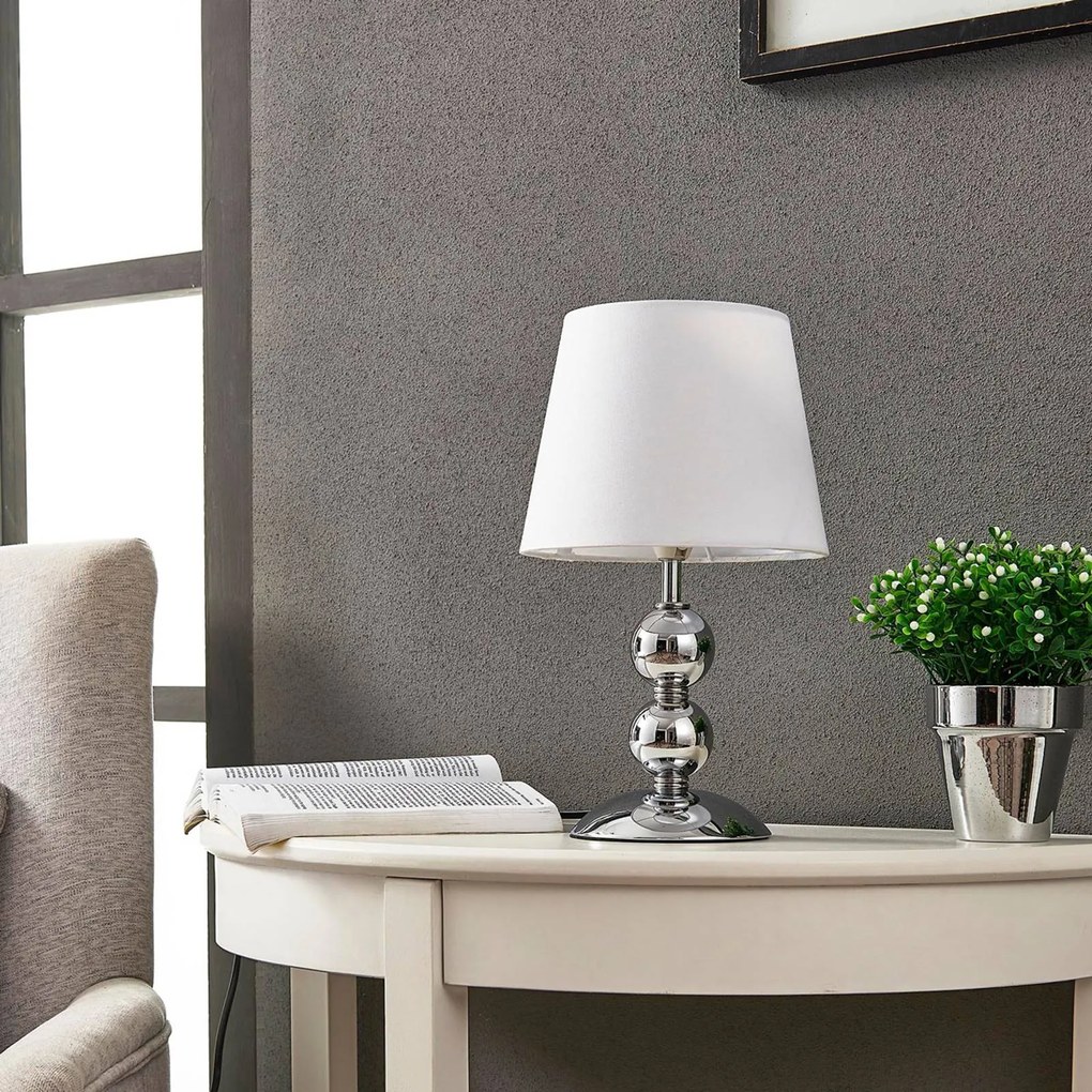 Lindby Lampada da tavolo LED Minna in raso