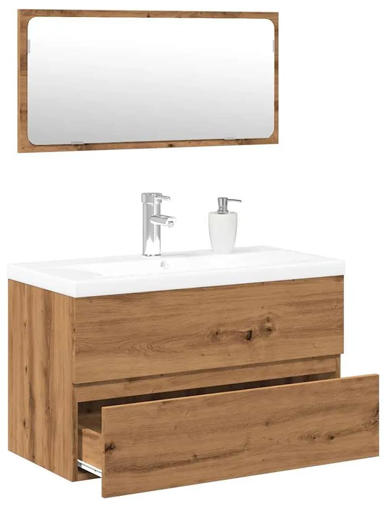 Set Mobili Da Bagno Rovere Artigianale Legno Multistrato /