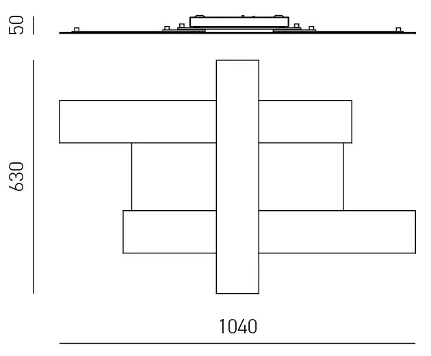 Plafoniera Contemporanea Doha Alluminio Acciacio 1 Luce Led 50W