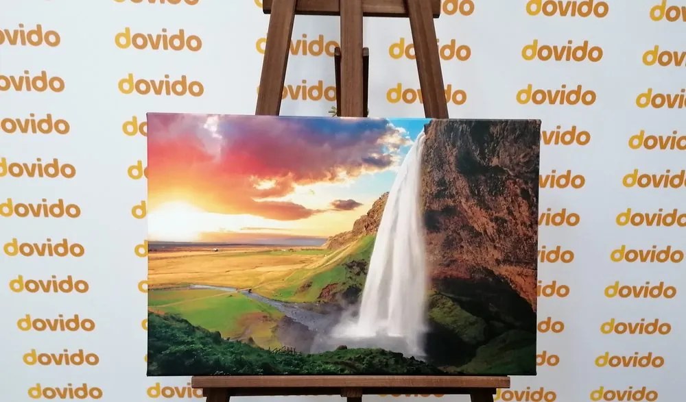 Quadro su tela – Cascata meravigliosa in Islanda
